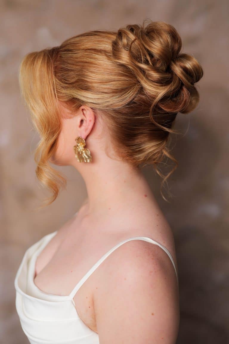Textured modern wedding updo