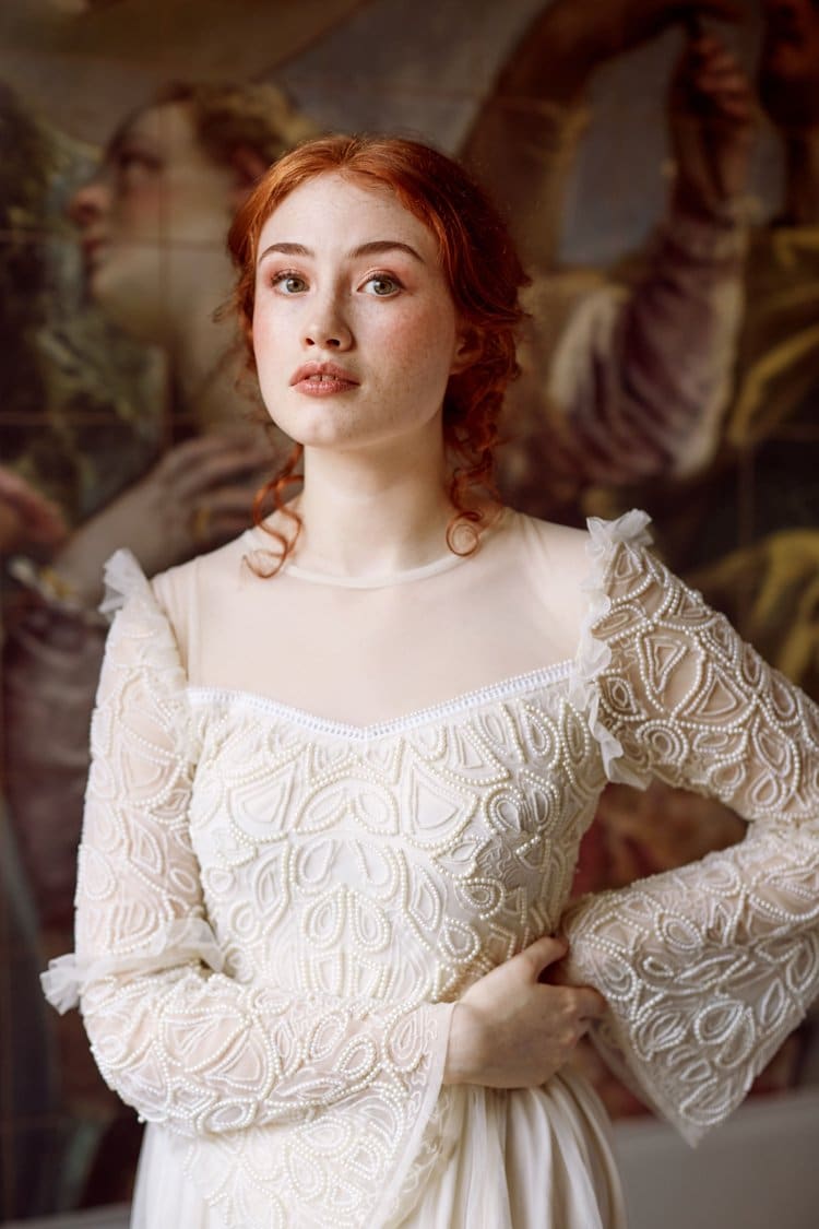 Natural Makeup and Red-Hair-Bridal-Hairstyle